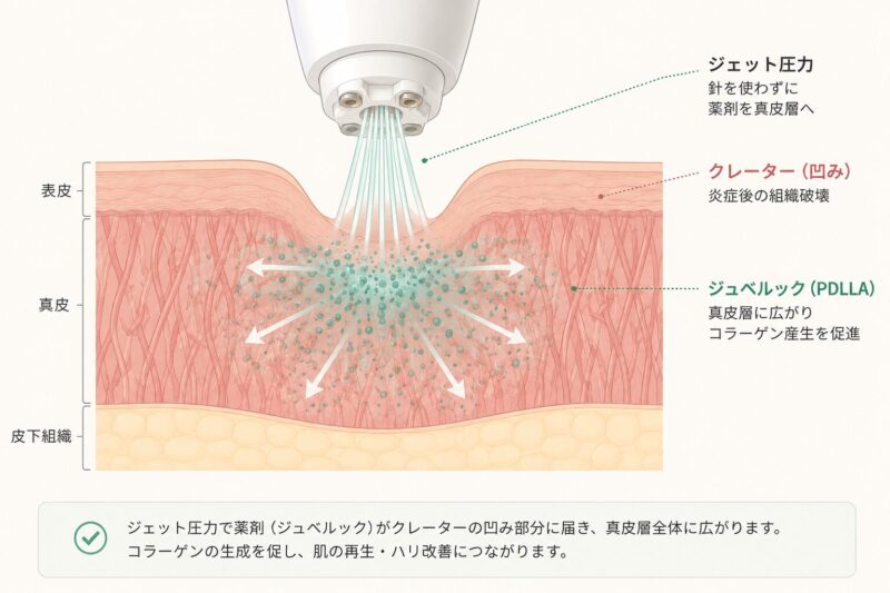 キュアジェットでジュベルックを導入する仕組みの説明